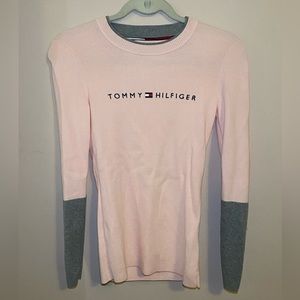 TOMMY HILFIGER Pink/ Gray sweater XS